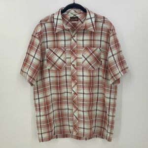 HORNY TOAD Mens Plaid Short Sleeve Button Down Shirt Size Medium